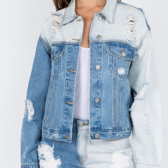 Distressed Jean Jacket! - Picture 2 of 3